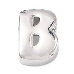 Letter B Латунные бусины с инициалами, платина, долговечный, стойки покрытие, без свинца и без кадмия, В письме, 20.5x14.5x7 мм, отверстие : 8.5x4 мм