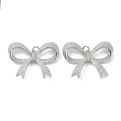 Платина Стойка металлическая латунная микропрофилированная кубическая циркония подвески, с целью перехода в кольце, долговечный, без свинца, без кадмии и без никеля, бантом, платина, 23x30.5x4 мм, отверстие : 3.4 мм