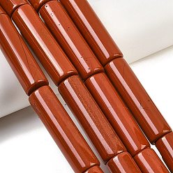 Красный Камень Натуральные красные яшмы бусы пряди, класс А, колонка, 48x13 мм, отверстие : 1 мм, около 8 шт / нитка, 15.16'' (38.5 см)