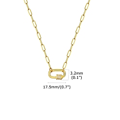 Золотой Кулон из нержавеющей стали, с кубического циркония, кабельные цепи, золотые, 17.72 дюйм (45 см)