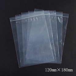 White Plastic Zip Lock Bags, Resealable Packaging Bags, Top Seal, Self Seal Bag, Rectangle, White, 18x12cm, Unilateral Thickness: 2.1 Mil(0.055mm), 100pcs/bag