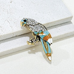 Кристалл Булавки с птичьей эмалью, сплав со стразами брошь для рюкзака одежды, кристалл, 41x46 мм