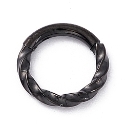 Черный Цвет Металла Витые серьги-кольца для девушек и женщин, массивные 304 серьги из нержавеющей стали, металлический черный , 8.5x1.3 мм, 16 калибр (1.3 мм)