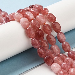 Salmon Natural Malaysia Jade Beads Strands, Faceted, Oval, Dyed and Heated, Salmon, 8.5~11.5x7~8x6.5~8mm, Hole: 1.5mm, about 37~38pcs/strand, 14.76''~15.55''(37.5~39.5cm)