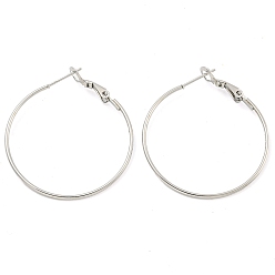 Нержавеющая Сталь Цвет Устойчивая к потускнению 202 серьга-кольцо из нержавеющей стали, с 304 штифтами из нержавеющей стали для женщин, цвет нержавеющей стали, 34.5x1 мм