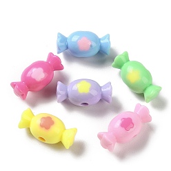 (52) Непрозрачная лаванда Двухцветные непрозрачные акриловые бусины, сахар, разноцветные, 10x20x10 мм, отверстие : 2.8 мм, Около 500 шт / 500 г