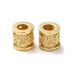 Real 18K Gold Plated Brass Beads, Column, Real 18K Gold Plated, 5.5x5.5mm, Hole: 3mm