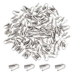 Stainless Steel Color 304 Stainless Steel Cord Ends, End Caps, Column, Stainless Steel Color, 8x6.5x3.5mm, Hole: 3x3.5mm, 120pcs/box