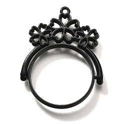 Черный Подвесные подвески из сплава, для diy уф смолы, эпоксидная смола, без кадмия, без никеля и без свинца, плоские круглые с цветком, чёрные, 39x30x3.5 мм, отверстие : 1.6 мм