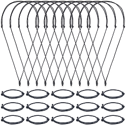Black 40Pcs 2 Styles Adjustable Waxed Cord Pendant Necklace & Bracelet Makings, Black, 18~34-3/8 inch(45.6~87.4cm)