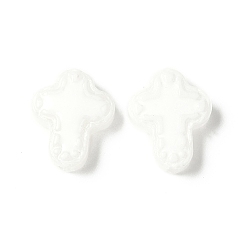 Белый Бусины из стеклянной эмали, окрашенные методом запекания, бусины ручной работы, крестик, белые, 14.5x11.5x4 мм, отверстие : 1 мм