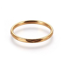 Золотой 304 палец кольца из нержавеющей стали, золотые, Размер 8, 18.2 мм