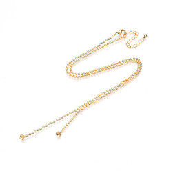 Настоящее золото 18K 2мм латунная текстурированная шариковая цепочка изготовление ожерелья, за половину пробурено бисера, без кадмия, без никеля и без свинца, реальный 18 k позолоченный, 16.54 дюйм (42 см), штифты : 0.8 мм