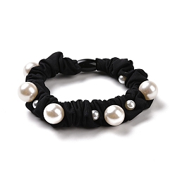 Dunkelrot Elastischer Haarschmuck aus sechseckigem Stoff, Haargummis aus Kunstperlenperlen aus Kunststoff, für Mädchen oder Frauen, dunkelrot, 50 mm
