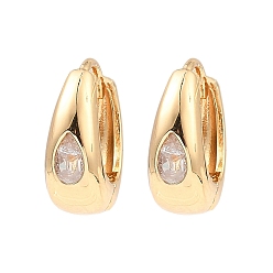 Light Gold Messing micro pave zirkonia ohrreifen, Ring, Licht Gold, 15x6 mm