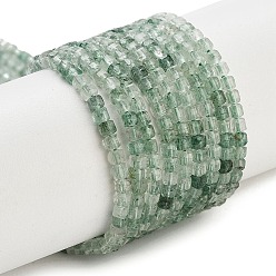 Клубничный Кварц Натуральный зеленый клубника кварц бисер нити, граненый стол, вырезанный куб, 1.5~2.5x1.5~2.5x1.5~2 мм, отверстие : 0.4 мм, около 183~186 шт / нитка, 15.35~15.55'' (39~39.5 см)