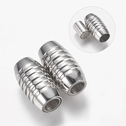 Нержавеющая Сталь Цвет Устойчивы к потускнению 304 магнитные застежки из нержавеющей стали с вклеиваемыми концами, овальные, цвет нержавеющей стали, 18x9.5 мм, отверстие : 5 мм