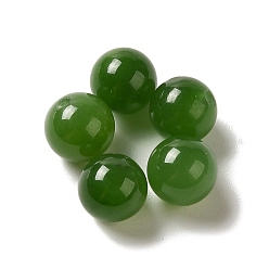Nephrite Jade Натуральный нефритовый нефрит/бусины из нефрита Хэтянь, половине просверлил, круглые бусины, 6 мм, отверстие : 1 мм