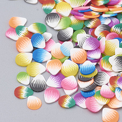 Mixed Color Handmade Polymer Clay Cabochons, Nail Art Decorations, teardrop, Mixed Color, 4.5~6x4~5x0.3~1mm