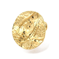 Настоящее золото 18K Кованое круглое 304 открытое кольцо-манжета из нержавеющей стали для женщин и мужчин, реальный 18 k позолоченный, регулируемый