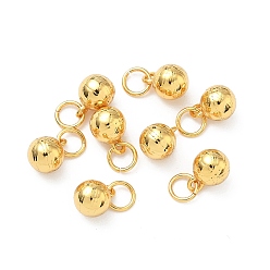 Basketball Латунь прелести, круглые подвески, долговечный, без свинца и без кадмия, стойки покрытие, с целью перехода в кольце, реальный 24 k позолоченный, баскетбол, 8.3x6 мм, отверстие : 3.6 мм