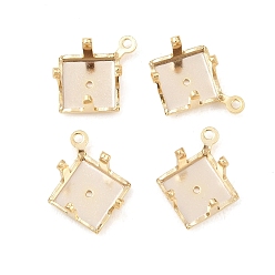 Настоящее золото 24K Ромбовидные латунные оправы с пришивными зубцами, настройки когтей для остроконечных страз, без кадмия и без свинца, реальный 24 k позолоченный, 13x10x6 мм, отверстие : 1 мм