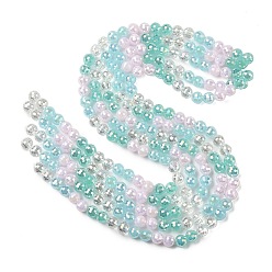 Бирюза Стеклянные бусины с гальваническим покрытием , круглые, граненый(32 граненый), градиент цвета, бирюзовые, 8 мм, отверстие : 1.2 мм, около 48 шт / нитка, 13.98'' (35.5 см)