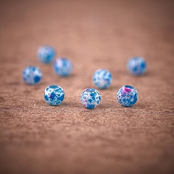 Cornflower Blue 2 Strands Spray Painted Glass Beads Strands, Round, Cornflower Blue, 8.5mm, Hole: 1.5mm, about 105pcs/strand, 31.89 inch(81cm)