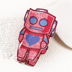 Светло-Вишневый Заколки для волос из пвх, аксессуары для волос для женщин и девочек, робот, светло-вишневый, 90x53x42 мм