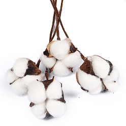 Белый Букет из искусственного хлопка, для свадебного рождественского украшения, домашний декор своими руками, белые, 300 мм, 10 шт / комплект