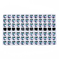 Green Translucent K9 Glass Cabochons, Flat Back, Heart, Green, 7.5x8x4mm, about 84pcs/bag