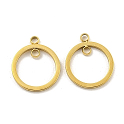 Настоящее золото 14K 304 подвески из нержавеющей стали, кольцо связи, реальный 14 k позолоченный, 15x12.5x1 мм, отверстие : 2 мм