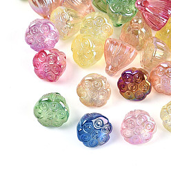 (52) Непрозрачная лаванда Прозрачные акриловые подвески с УФ-покрытием, стручок лотоса очаровывает, разноцветные, 18.5x17.5x17~17.5 мм, отверстие : 2.6 мм