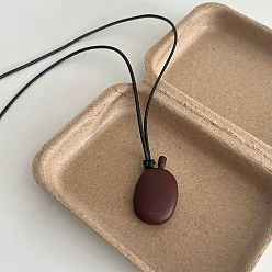 Темно-Красный Кулон в форме винного кувшина из сплава, черный вощеный шнурок, регулируемая длинная цепочка для женщин, темно-красный, 38.58 дюйм (98 см)