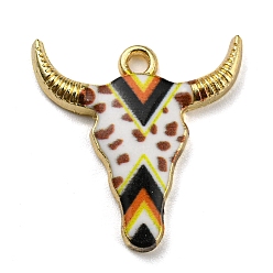 Черный Подвески из сплава, без свинца, без кадмии и без никеля, крупный рогатый скот, чёрные, 22x21.5x2.5 мм, отверстие : 1.8 мм