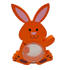Кролик Форма животного дерево детский мультфильм копилка, банк монет, кролик, 275x190 мм
