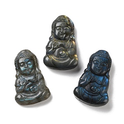 Human Природные кабошон лабрадора, Будда, 47~47.5x29~30x7~12 мм
