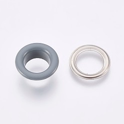 Light Grey Iron Grommet Eyelet Findings, for Bag Making, Flat Round, Platinum, Light Grey, Eyelet: 13.5x5mm, Inner Diameter: 8mm, Pad: 13x0.5mm
