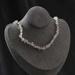 Лимонный Кварц Ожерелья из бисера с натуральным лимонным кварцем для мужчин и женщин, с карабинами из нержавеющей стали и удлинителем цепи из нержавеющей стали, серебряные, 15.87~16.14 дюйм (40.3~41 см)