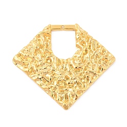 Настоящее золото 18K Ионное покрытие (ip) 304 подвески из нержавеющей стали, подвески с коваными бриллиантами, реальный 18 k позолоченный, 35x40x2.5 мм, отверстие : 0.9 мм