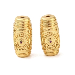 Настоящее золото 18K Латунные микро проложить кубического циркония бусы, долговечный, без свинца и без кадмия, рис, фиолетовые, реальный 18 k позолоченный, 16x8 мм, отверстие : 1.2 мм