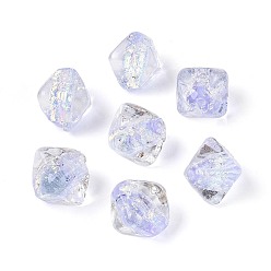 Лиловый Ручной стеклянные фольга бисер пряди, двухконусные, сирень, 12~14.5x14.5~16x14.5~16 мм, отверстие : 1~1.4 мм, около 30 шт / нитка, 15.16~15.55 дюйм (38.5~39.5 см)