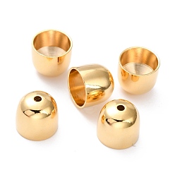 Настоящее золото 24K Латуни мозг заканчивается, Торцевые крышки, долговечный, реальный 24 k позолоченный, 10x11 мм, отверстие : 2 мм, внутренний диаметр: 9.5 мм