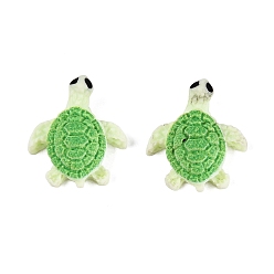 Lawn Green Opaque Resin Cabochons, Turtle, Lawn Green, 19.5x17x7~8mm