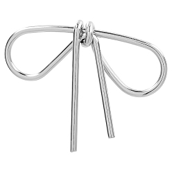 Нержавеющая Сталь Цвет Не тускнеет 304 подвески-соединители из нержавеющей стали, бантом, цвет нержавеющей стали, 41x33 мм