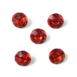 Индийский Сиам Стеклянные стразы кабошоны, задние и задние, граненые, квадратный, алмаз, индийский сиам, 6x4.5 мм