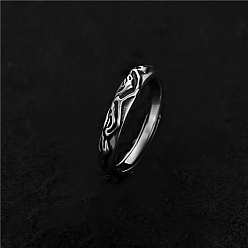 Античное Серебро Регулируемые кольца для пальцев из горного сплава, античное серебро, внутренний диаметр: регулируемый