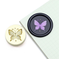Бабочка Круглые латунные головки штампа, золотые, бабочка, 25 мм