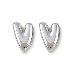 Letter V 304 прелести нержавеющей стали, буквы, Буква V, 7.5x5.5x3.5 мм, отверстие : 1.8 мм