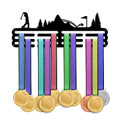 Sports Модная железная вешалка для медалей, настенная стойка для дисплея, с винтами, сцена игры в гольф, спортивный тематический узор, 150x400 мм